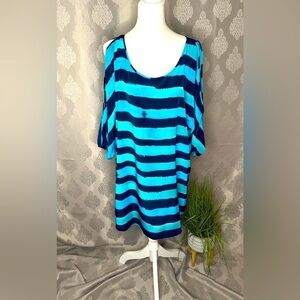 NWT Express Cold Shoulder Striped Shift Dress Size-Medium